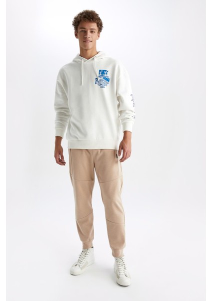 Rick and Morty Coool Oversize Fit Kapüşonlu İçi Yumuşak Tüylü Sweatshirt Y0309AZ22AU