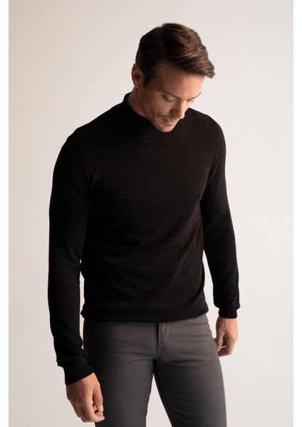 Premium Regular Fit Yarım Balıkçı Yaka Boğazlı Triko Kazak Y0801AZ22AU