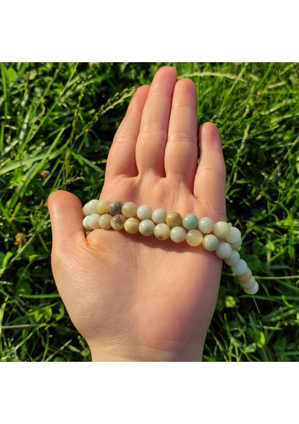 Amazonit B Kalite Doğal Taş Dizisi (8mm) (Sertifikalı) fiyatları