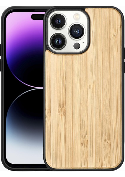 Iphone 14 Pro Max (Bambu) Için Manyetik Katı Ahşap Telefon Kasası (Yurt Dışından)