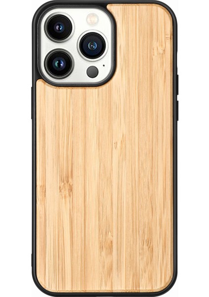 Iphone 14 Pro Max (Bambu) Için Manyetik Katı Ahşap Telefon Kasası (Yurt Dışından)