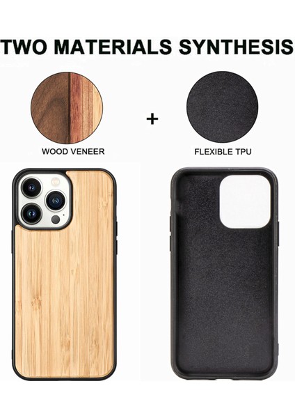 Iphone 14 Pro Max (Bambu) Için Manyetik Katı Ahşap Telefon Kasası (Yurt Dışından)