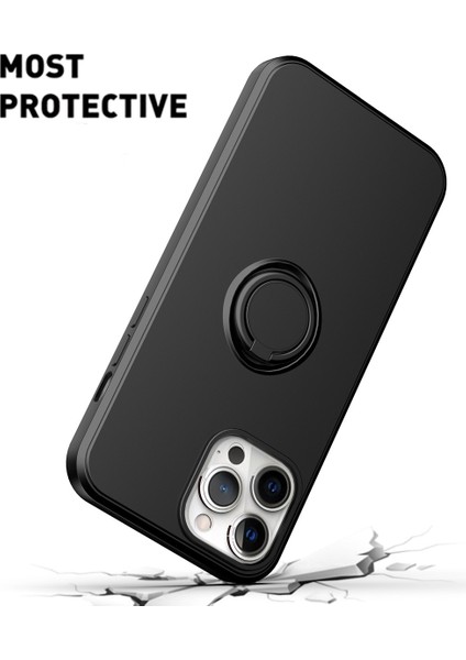 Iphone 14 Pro Max (Mavi) Için Ring Kickstand Silikon Telefon Kılıfı (Yurt Dışından)