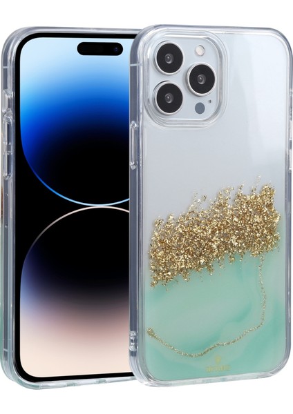 Dfans Tasarlama Iphone 14 Pro Max (Yeşil) Için Çift Renkli Yıldız Işığı Parlayan Telefon Kasası (Yurt Dışından)