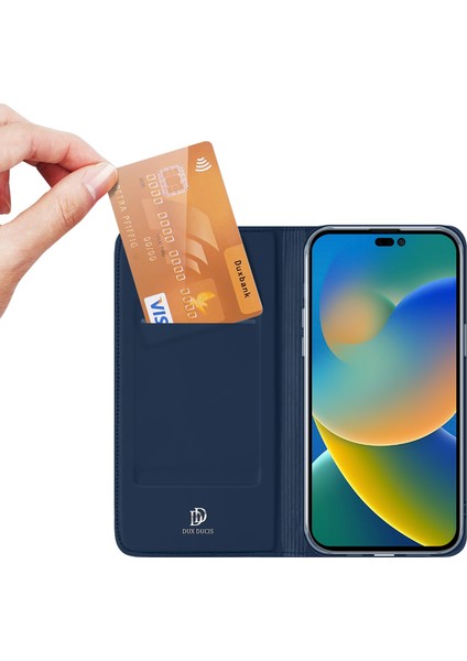 Iphone 14 Pro Max (Koyu Mavi) Için Koruyucu Deri Kasa (Yurt Dışından)