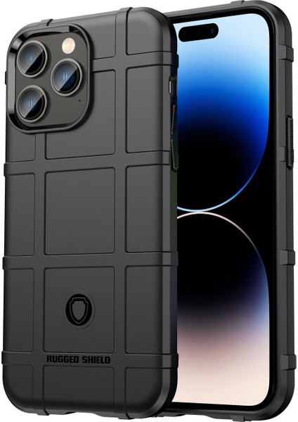 Sağlam Kalkan Tam Kapsama Şok Geçirmez Tpu Kılıfı iPhone 14 Pro Max (Siyah) (Yurt Dışından)