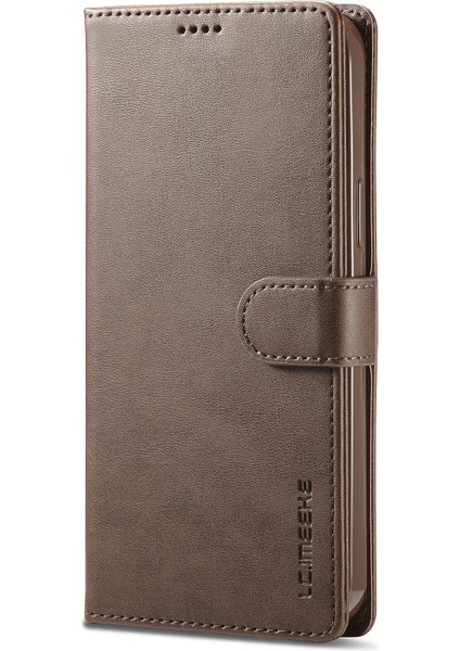 Iphone 14 Pro Max (Brown) Için Lc.ımeeke Buzağı Doku Yatay Flip Deri Kılıf (Yurt Dışından)