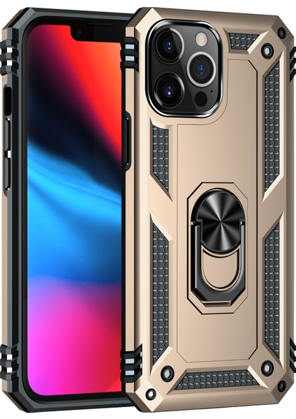 Iphone 14 Pro Max (Gold) Için Shockproof Tpu Pc Tutucu Telefon Kılıfı (Yurt Dışından)