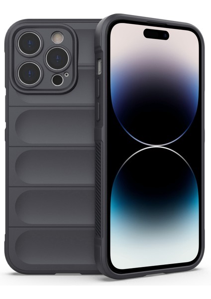 Iphone 14 Pro Max (Dark Gri) Için Magic Shield Tpu Flanel Telefon Kılıfı (Yurt Dışından)
