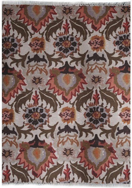 Cotton 521 Etnik ve Çiçek Desenli Kilim