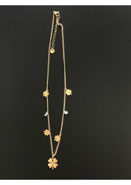 Yonca Şans Çelik Gold Kolye