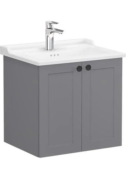 Root Classic 60 cm Gri Kapaklı Banyo Dolabı Alt Modül Lavabo