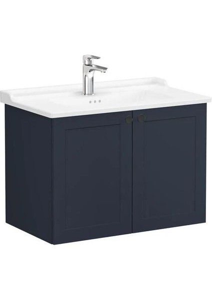 Root Classic 80 cm Lacivert Kapaklı Banyo Dolabı Alt Modül Lavabo