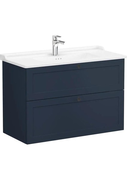 Root Classic 100 cm Lacivert Çekmeceli Banyo Dolabı Alt Modül Lavabo