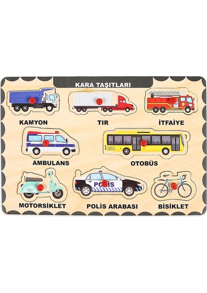 Ahşap Tutmalı Eğitici Yapboz Çiftlik Hayvanlar+ Kara Taşıtları fiyatları