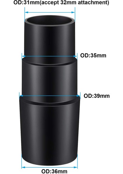 2 Adet Vakum Hortumu Adaptör Temizleyici Hortum Universal Adaptör Dönüştürücü, Çoğu Vakum Için 32MM 35MM 40MM Hortum Redüktörü (Yurt Dışından)