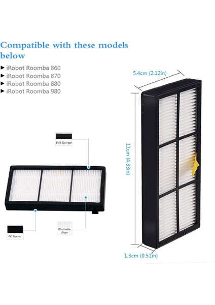 Irobot Roomba Parça Kiti Serisi 800 860 865 866 870 871 880 885 886 890 900 960 966 980 Için - Fırçalar ve Filtreler (Yurt Dışından) fiyatları