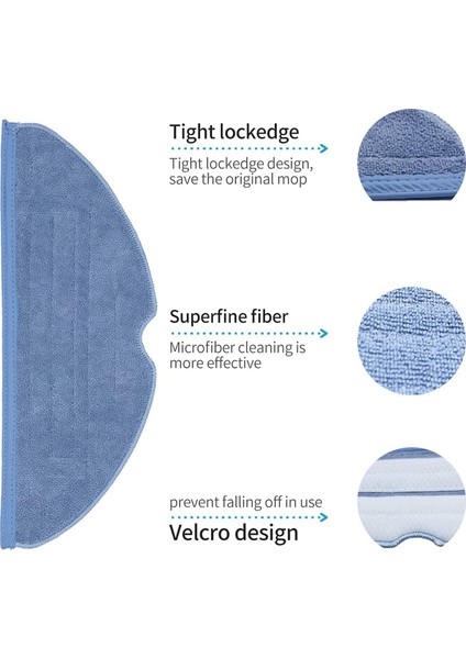 Adet Vakum Paspas Yedek Pedleri Roborock T7 T7 Artı S7 Yeniden Kullanılabilir Zemin Uzmanı Islak Yedek Mikrofiber Yumuşak Ped (Yurt Dışından)