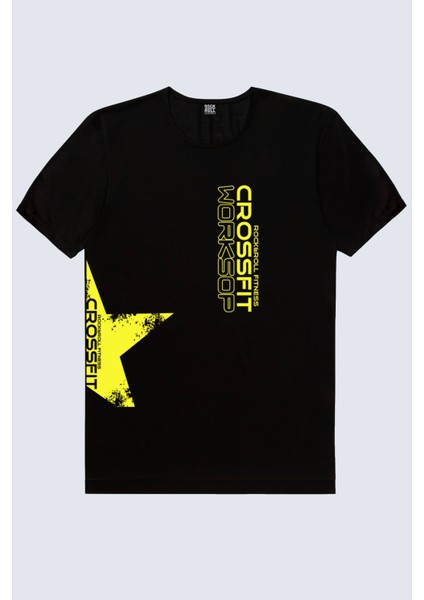 Crossfit Yıldız Siyah Kısa Kollu Erkek T-Shirt fiyatları