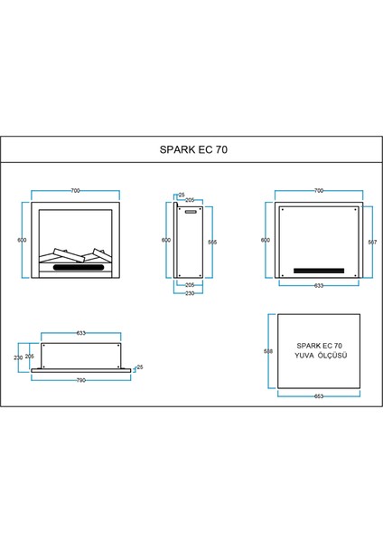 Flameline Eco 70 Elektrikli Şömine