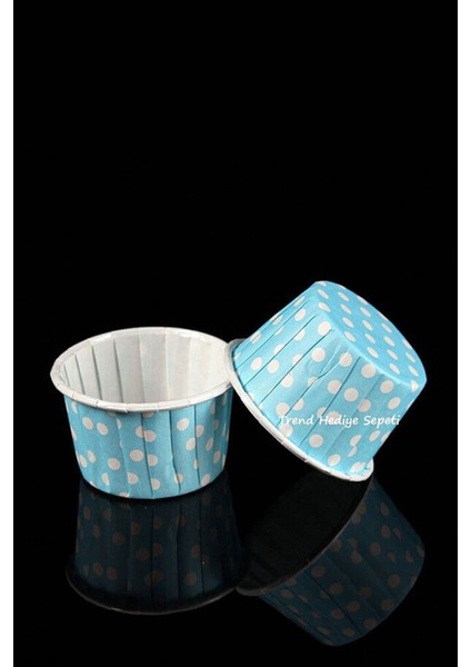 Açık Mavi Puantiyeli Muffin Cupcake Kalıbı Kek Kapsülü 50'li fiyatları