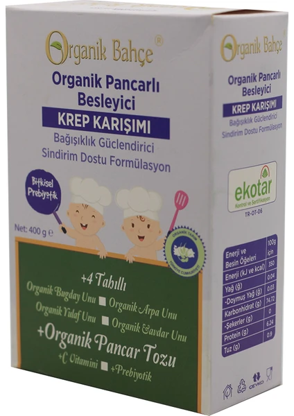 Organik Bahçe Organik Besleyici Pancarlı Krep Karışımı 400 G