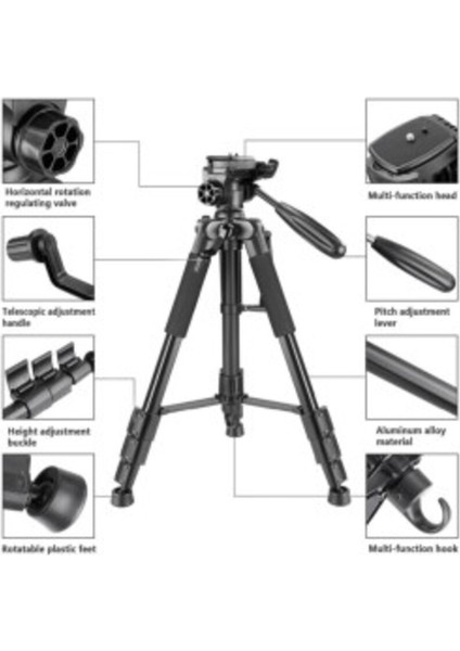 Neepho Taşıma Çantalı, Pro, 360° Dönebilen 175CM Tripod