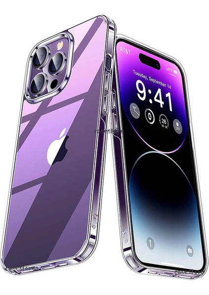 Apple iPhone 14 Pro Uyumlu Kılıf Kamera Çıkıntılı Koruma Sararmaz Şeffaf Arka Kapak