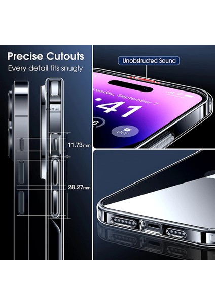 Apple iPhone 14 Pro Uyumlu Kılıf Kamera Çıkıntılı Koruma Sararmaz Şeffaf Arka Kapak fırsatları