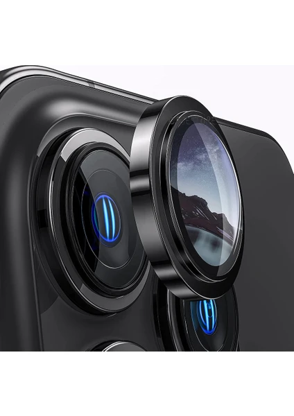 MTK Moveteck Apple iPhone 14 Pro Max Kamera Lens Koruma Camı 3D 3 Parça Tekli Mor-Vb Renkli