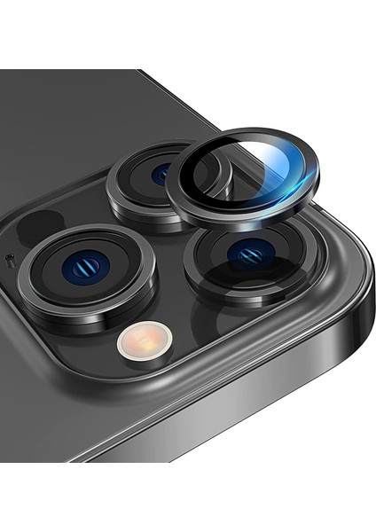 Apple iPhone 14 Pro Uyumlu Kamera Lens Koruma Camı 3D 3 Parça Tekli Mor-Vb Renkli