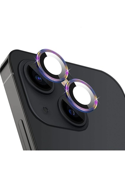 Apple iPhone 14 Plus Uyumlu Kamera Lens Koruma Camı 3D 2 Parça Tekli Mor-Vb Renkli