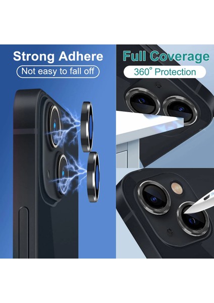 Apple iPhone 14 Plus Uyumlu Kamera Lens Koruma Camı 3D 2 Parça Tekli Mor-Vb Renkli