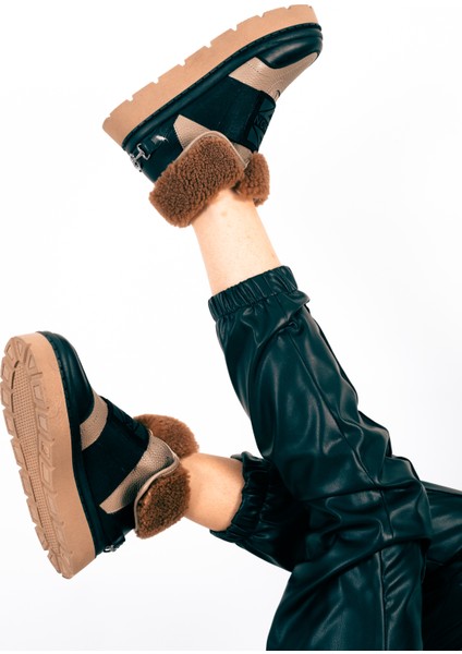 Nude Gerçek Kürk Detaylı Sneaker/bot