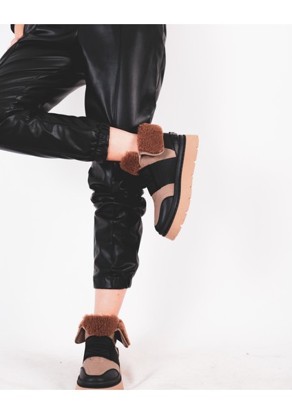 Nude Gerçek Kürk Detaylı Sneaker/bot