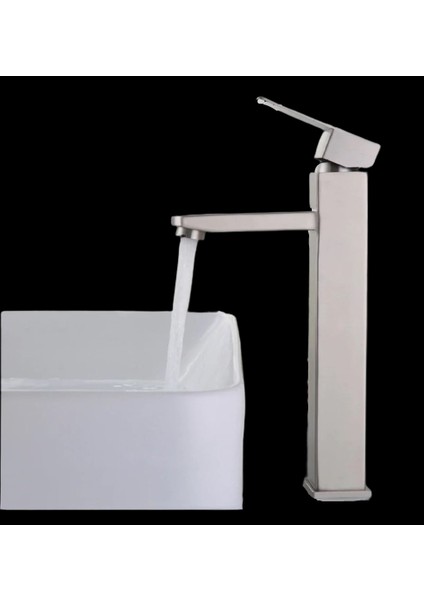Inox Kare Lüx Çanak Lavabo Batarya Ssc1 -S2