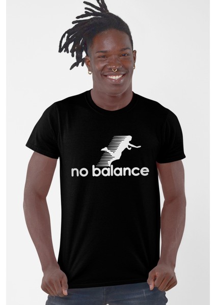 Denge Yok Siyah Kısa Kollu Erkek T-Shirt