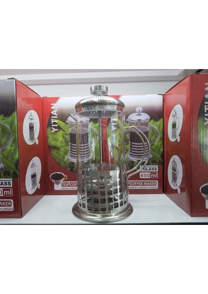 Bitki Çayı ve Kahve Aparatı 600 ml French Press