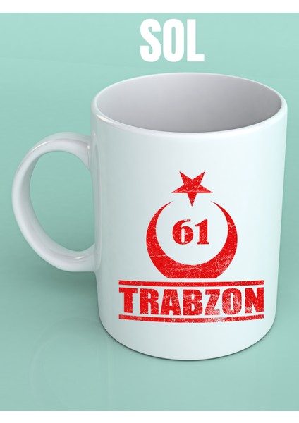 Trabzon Ay Yıldız 61 Porselen Kupa Bardak