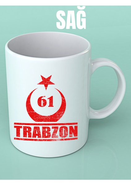 Trabzon Ay Yıldız 61 Porselen Kupa Bardak