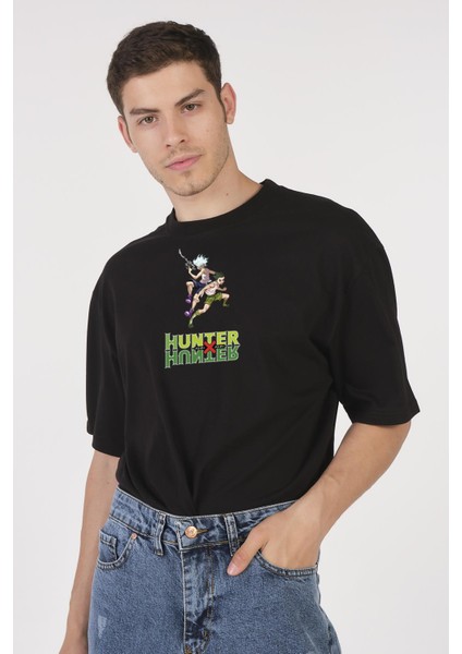 Oversize T-Shirt Hunter Double Siyah