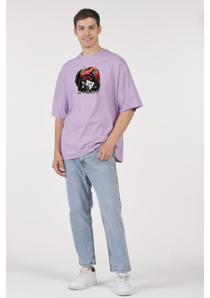 Oversize T-Shirt Death Note Lila modelleri
