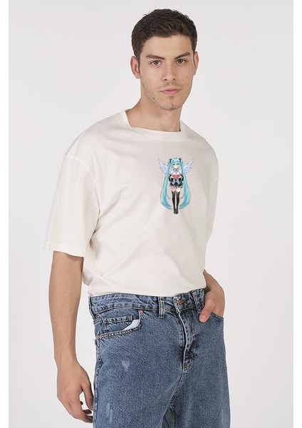 Oversize T-Shirt Demon Ekru modelleri