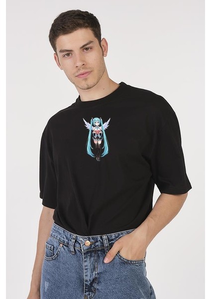 Oversize T-Shirt Demon Siyah