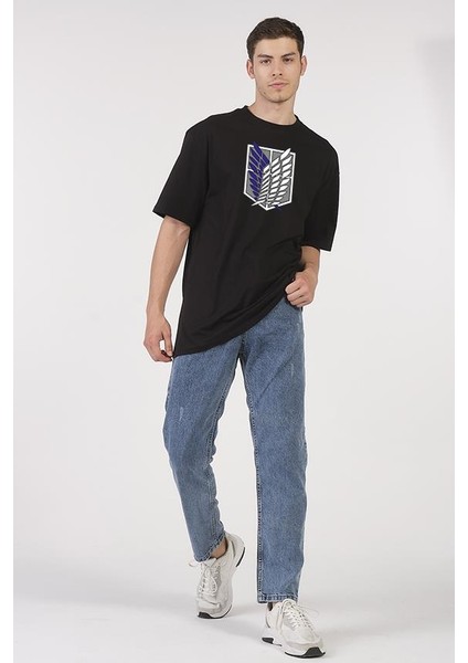 Oversize T-Shirt Attack On Titan Siyah