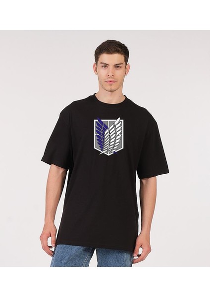 Oversize T-Shirt Attack On Titan Siyah