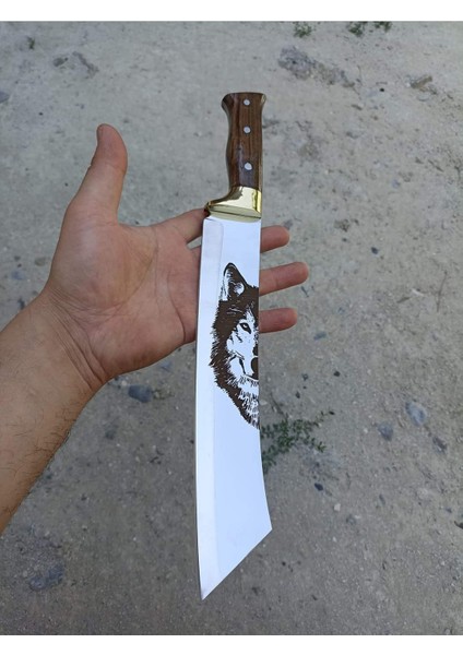 Kök Ceviz Kabzeli Paslanmaz Çelik Kamp ve Doğa Bıçağı, Erkek Arkadaşa Hediye, Outdoor Bıçak