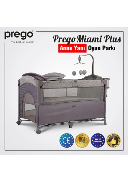 8044 Miami Plus Anne Yanı Oyun Parkı 70X120 cm Bej