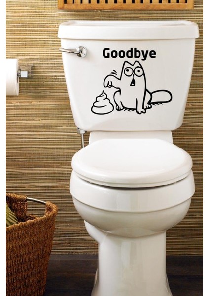 Good Bye Kedi Klozet Kapağı Sticker 20x30 Cm fiyatları
