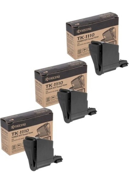 Kyocera Ecosys TK-1110 FS1120 Mfp Muadil Toneri 2.500 Sayfa Chipli 3'lü Set